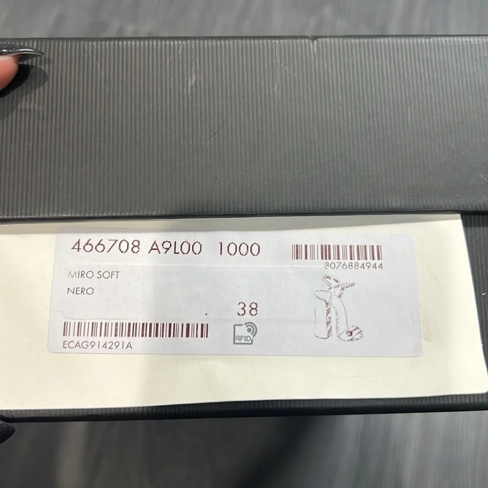 Gucci Horsbelt Black Leather 100mm Heels